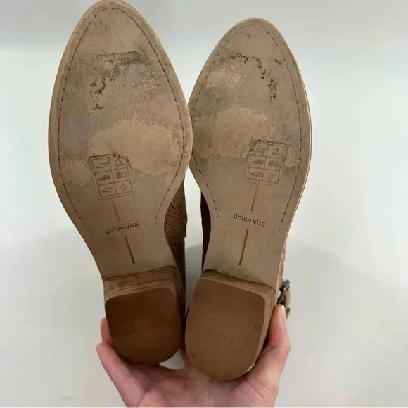 Dolce Vita womens ankle booties size 7 tan laxer dot suede western boots - Picture 7 of 14